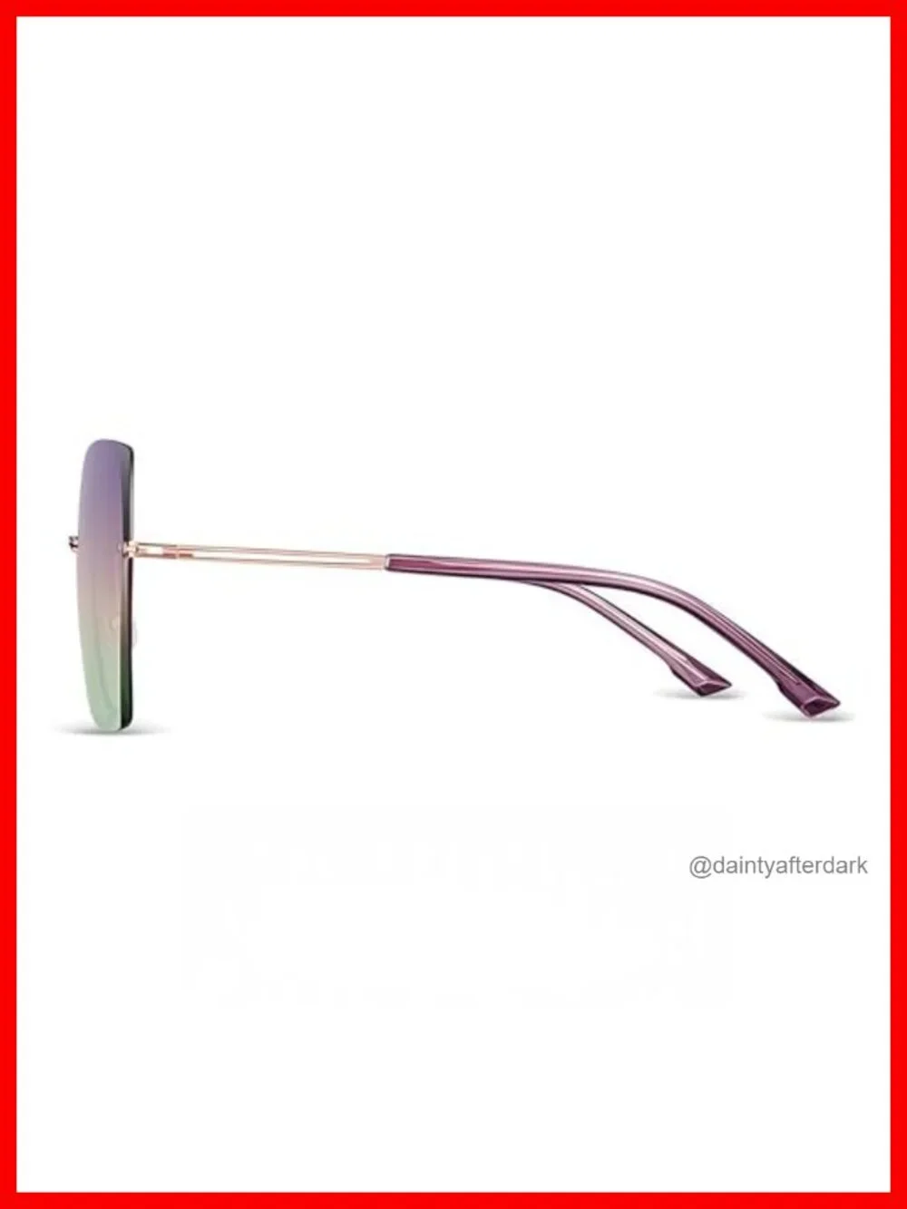 Rimless Oversized Sunglasses Women Diamond Cut Nylon Polarized UV400